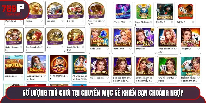 game bai 3d 789p tro choi da dang Số lượng trò chơi tại chuyên mục sẽ khiến bạn choáng ngợp