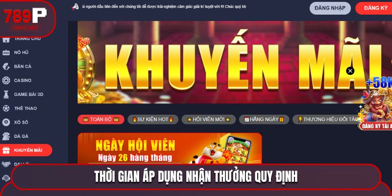 thoi gian ap dung nhan thuong quy dinh Thời gian áp dụng nhận thưởng quy định